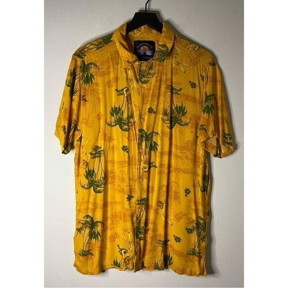 Good Vibes Drill Clothing Hula Dancer Button Down Shirt - Picture 1 of 9